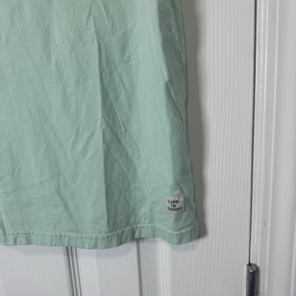 Life Is Good Sleep Women's‎ Beach Chairs Umbrella Shirt Large Sea Green - Picture 2 of 4